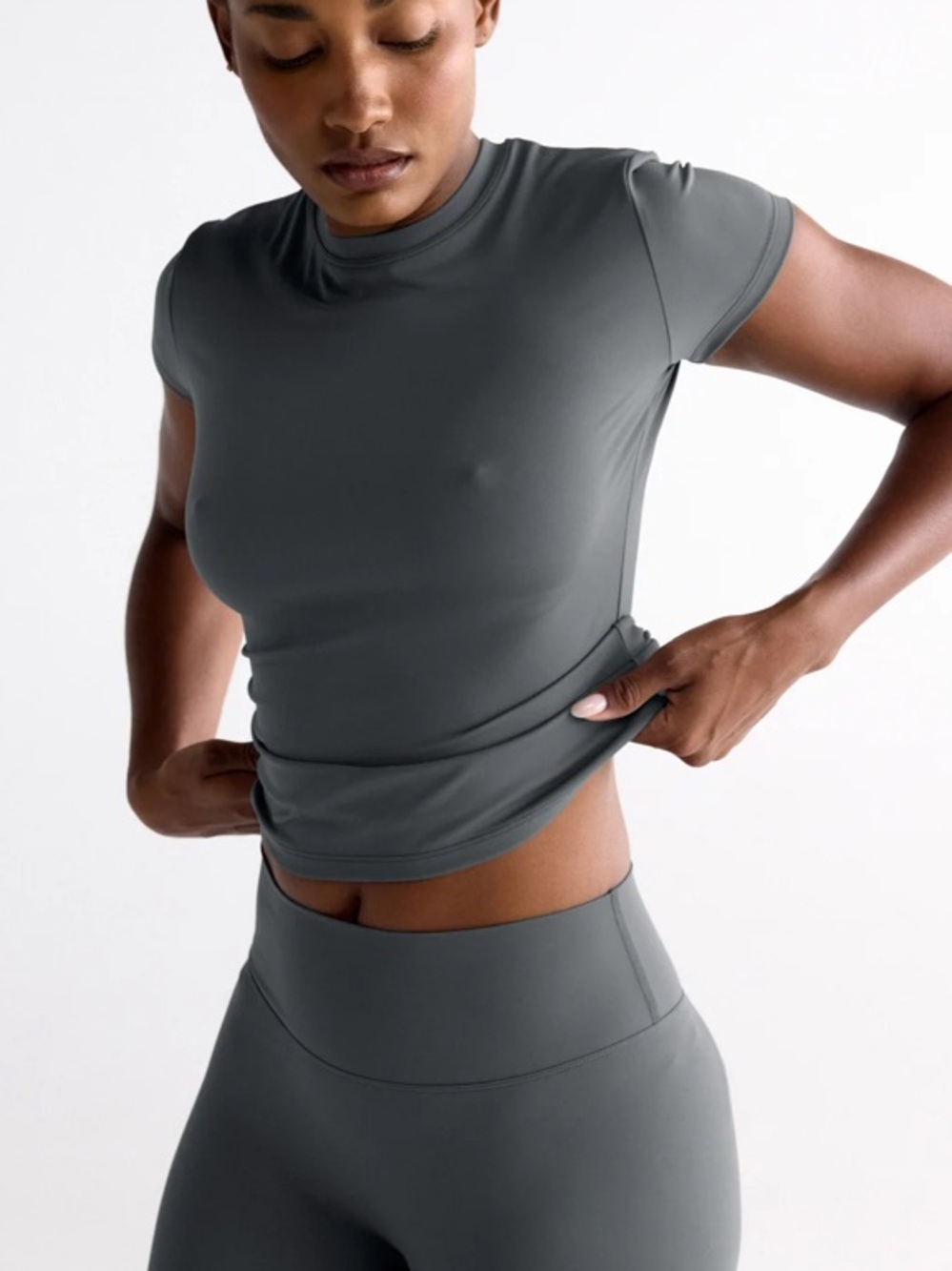Adanola Ultimate Short Sleeve Top - Graphite Grey